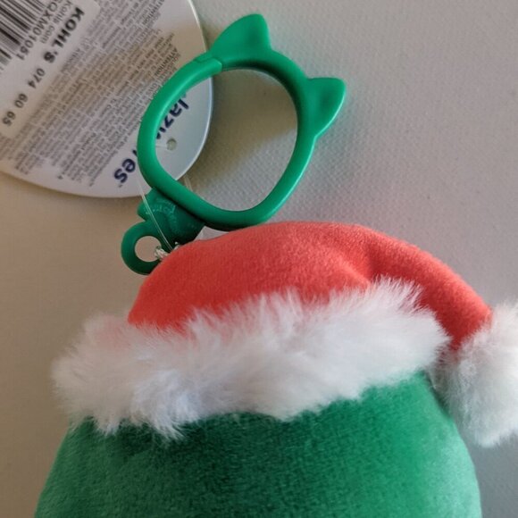 NWT 3.5" Andy the Christmas Tree Santa Purse Clip On Squishmallows Holiday Mini - Picture 4 of 5